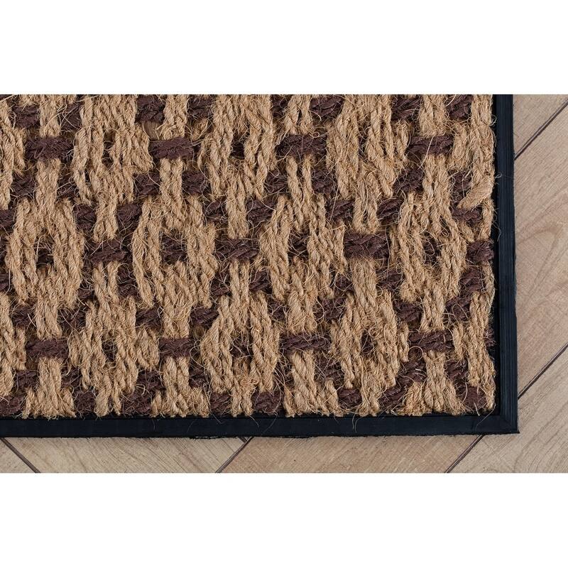 Natural and Recycled Rubber Boot Tray with Tan and Dark Brown Coir Insert