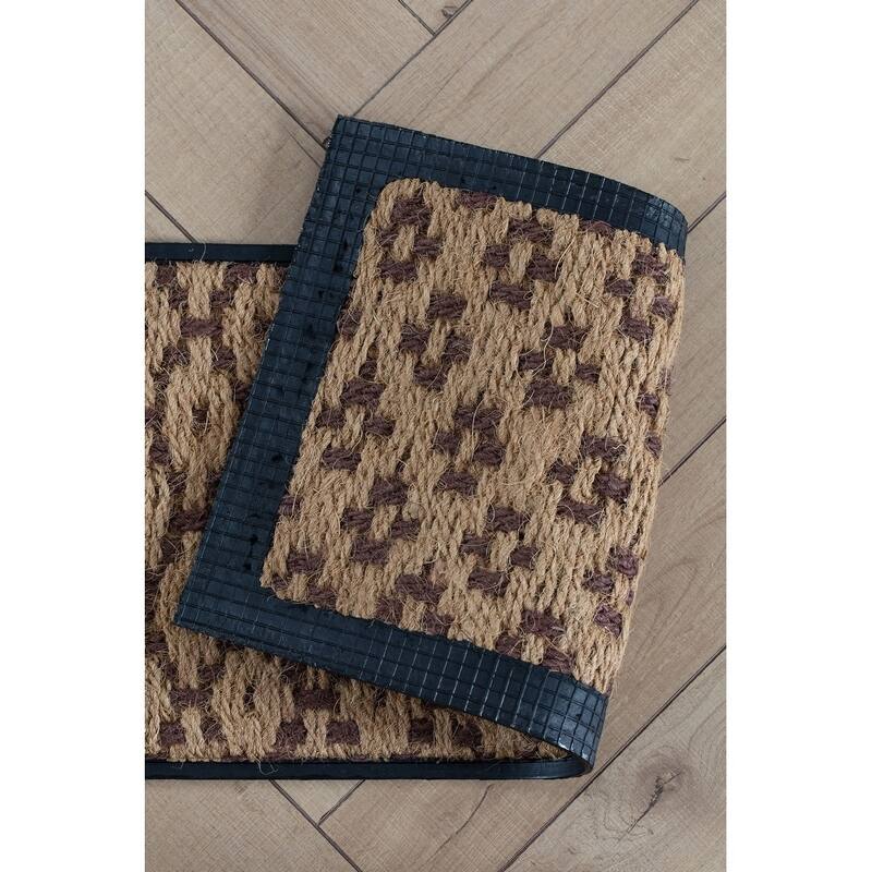 Natural and Recycled Rubber Boot Tray with Tan and Dark Brown Coir Insert