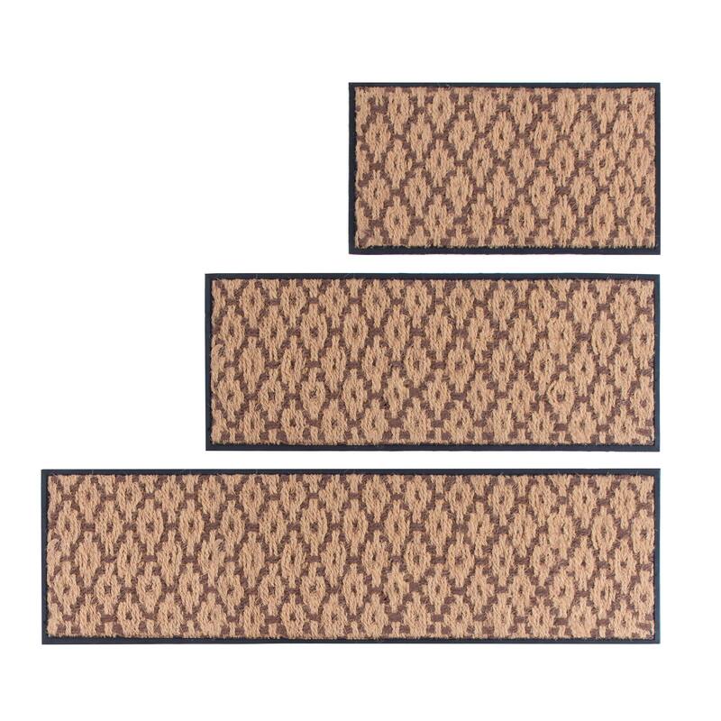 Natural and Recycled Rubber Boot Tray with Tan and Dark Brown Coir Insert