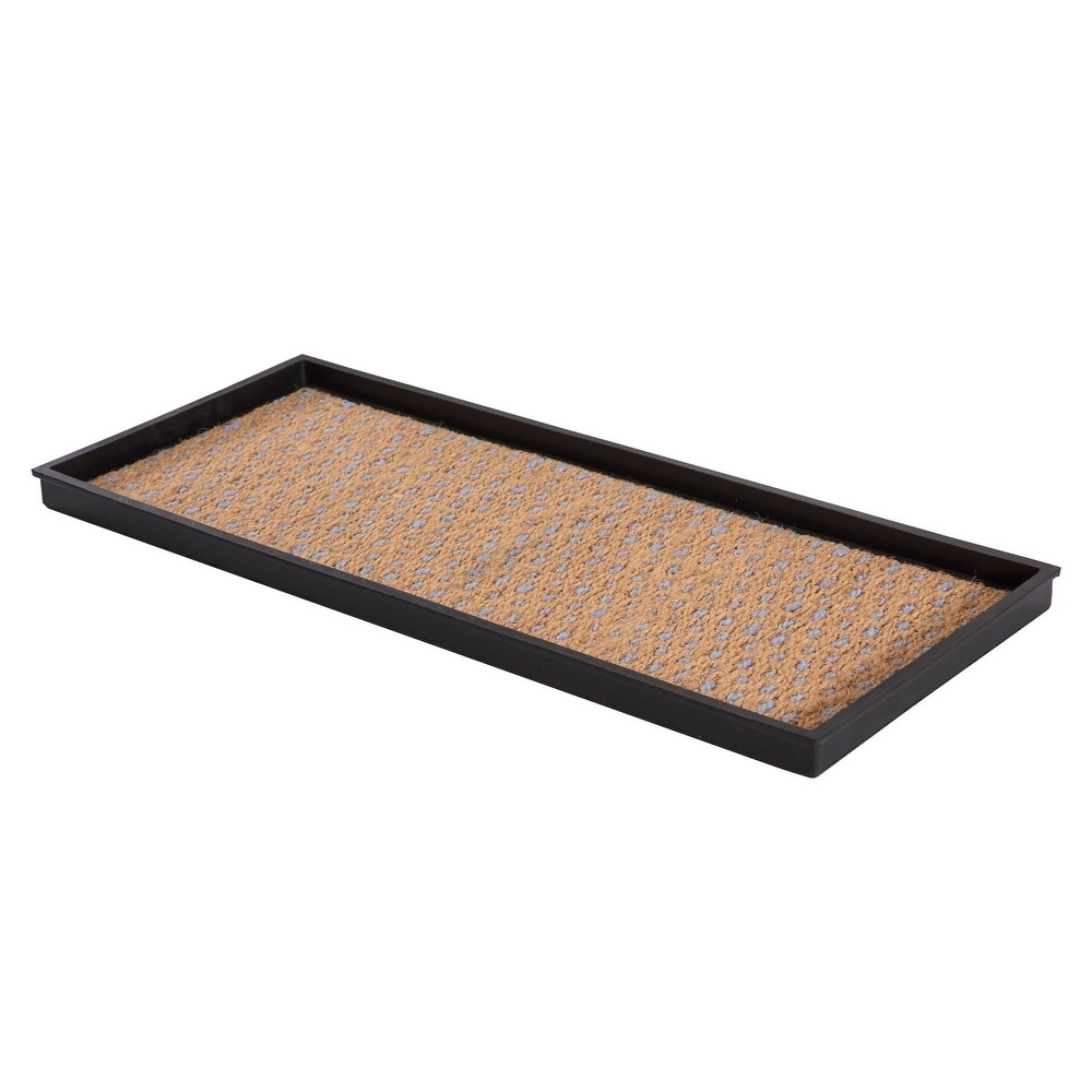 Natural and Recycled Rubber Boot Tray with Tan and Blue Coir Insert - On  Sale - Bed Bath & Beyond - 29641024