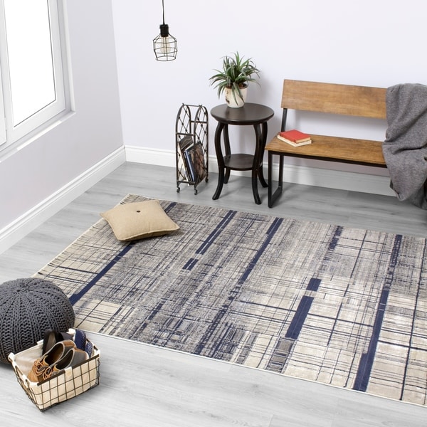 Anchor Hatching Gray/Blue Area Rug