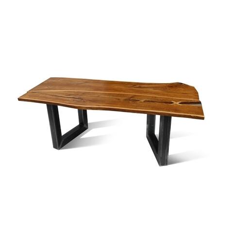 URBAN-U Solid Wood Dining Table - Walnut/Industrial Black