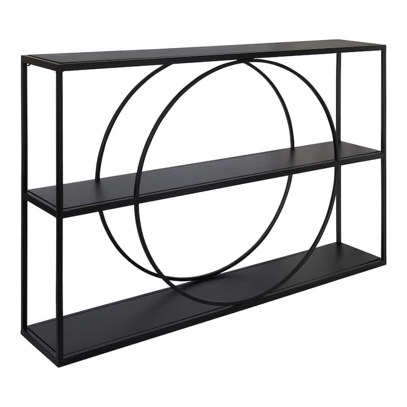 Kate and Laurel Geometric Pirzada Wall Shelf - 36x24 - Black