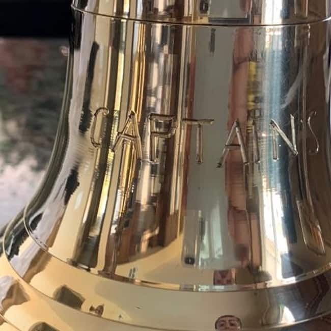 Handcrafted Engraved Antiqued Solid Brass 12-Inch Captain Bell