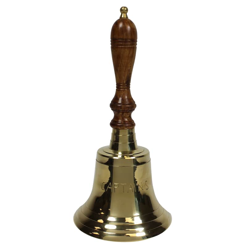 Handcrafted Engraved Antiqued Solid Brass 12-Inch Captain Bell