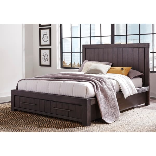 Carbon Loft Boa King-size Two-drawer Storage Bed in Basalt Grey