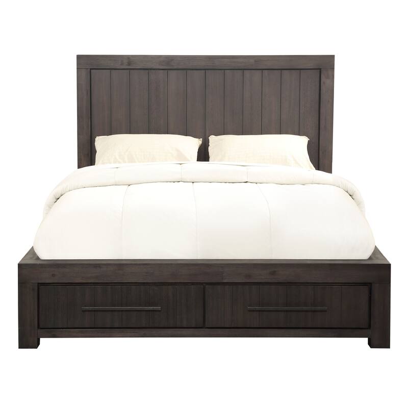 Carbon Loft Boa King-size Two-drawer Storage Bed in Basalt Grey