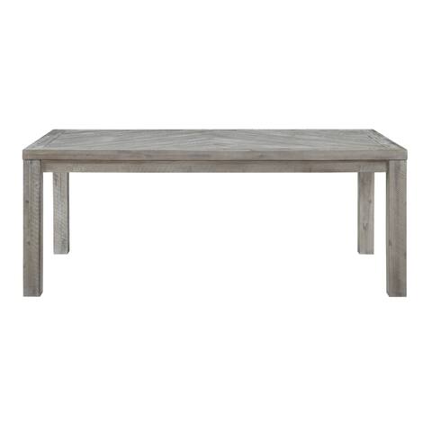 The Gray Barn Daybreak Solid Wood Rectangular Dining Table in Rustic Latte