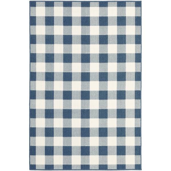 slide 30 of 65, The Gray Barn Told Gait Indoor/Outdoor Gingham Check Area Rug 1'10" x 2'10" - Blue