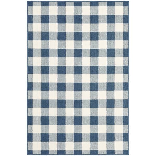 slide 30 of 65, The Gray Barn Told Gait Indoor/Outdoor Gingham Check Area Rug 1'10" x 2'10" - Blue
