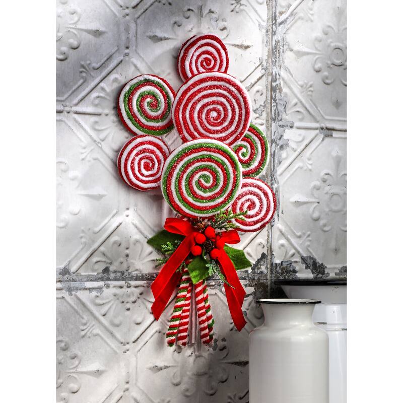 20" Frosted Lollipop Bundle W/Holly