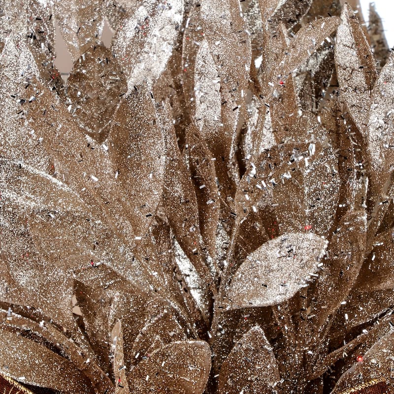 21" Glitter Sparkling Bay Leaf Spray Set of 4 - 21-Inch