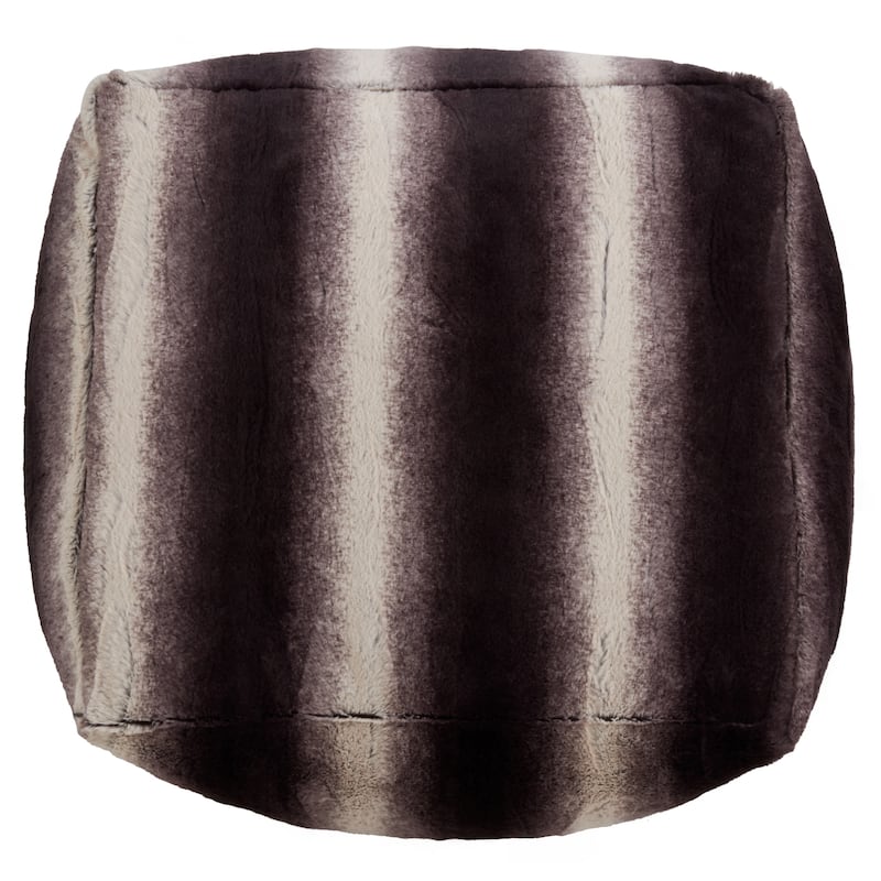 Faux Fur Pouf With Animal Print Design