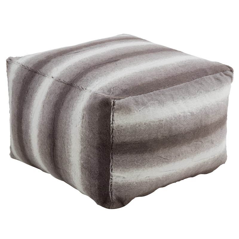Faux Fur Pouf With Animal Print Design