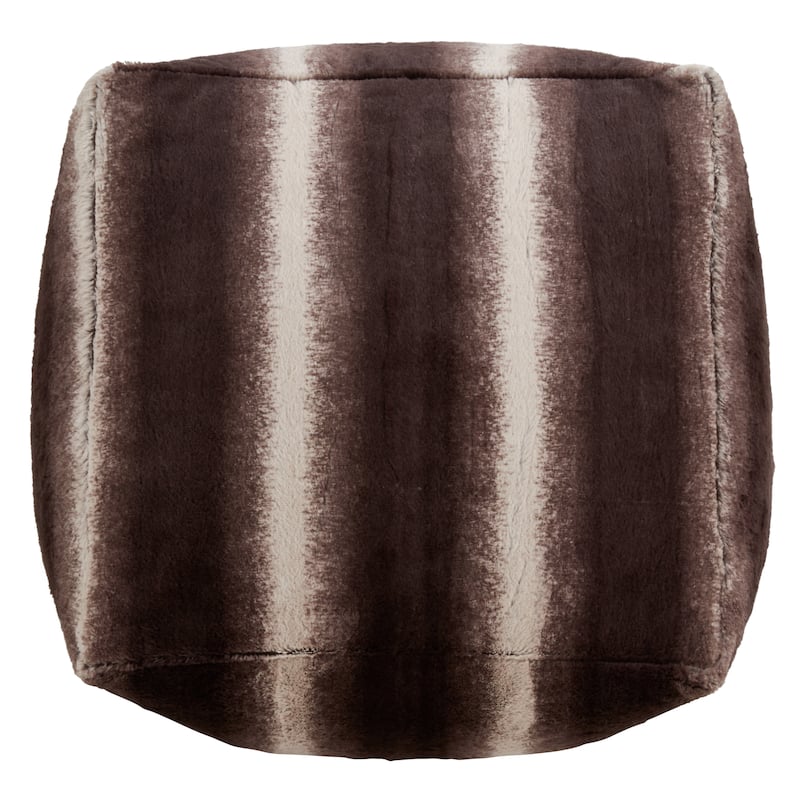 Faux Fur Pouf With Animal Print Design