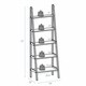 GTU Furniture 5 Wall Shelf Ladder Cherry Wood Bookshelf Plant Stand Storage Display - Thumbnail 1
