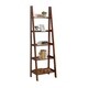GTU Furniture 5 Wall Shelf Ladder Cherry Wood Bookshelf Plant Stand Storage Display - Thumbnail 0