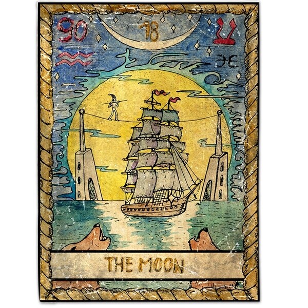 Shop The Moon Colored Tarot Card Tapestry Wall Hanging 59