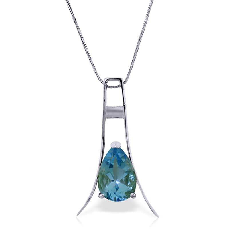 1.5 Carat 14K White Gold I Amethyst Blue Topaz Necklace