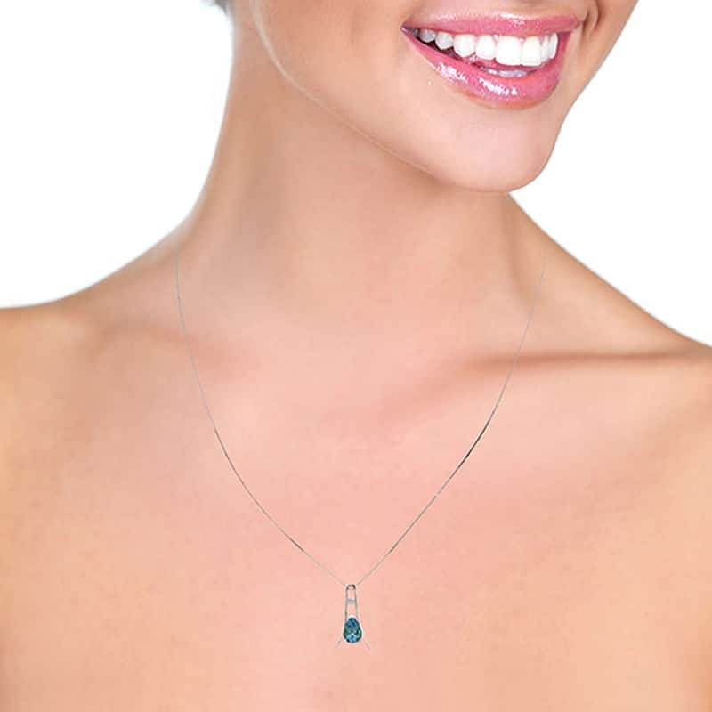 1.5 Carat 14K White Gold I Amethyst Blue Topaz Necklace