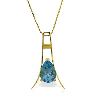 1.5 Carat 14K Gold Vindication Blue Topaz Necklace