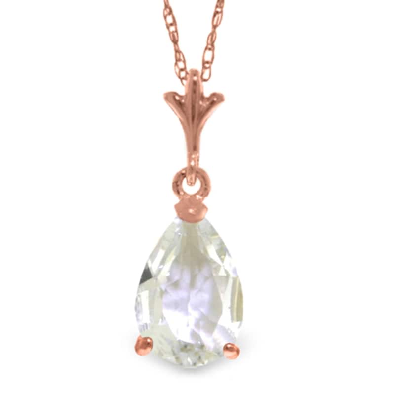 1.5 Carat 14K Rose Gold Necklace Natural Rose Topaz