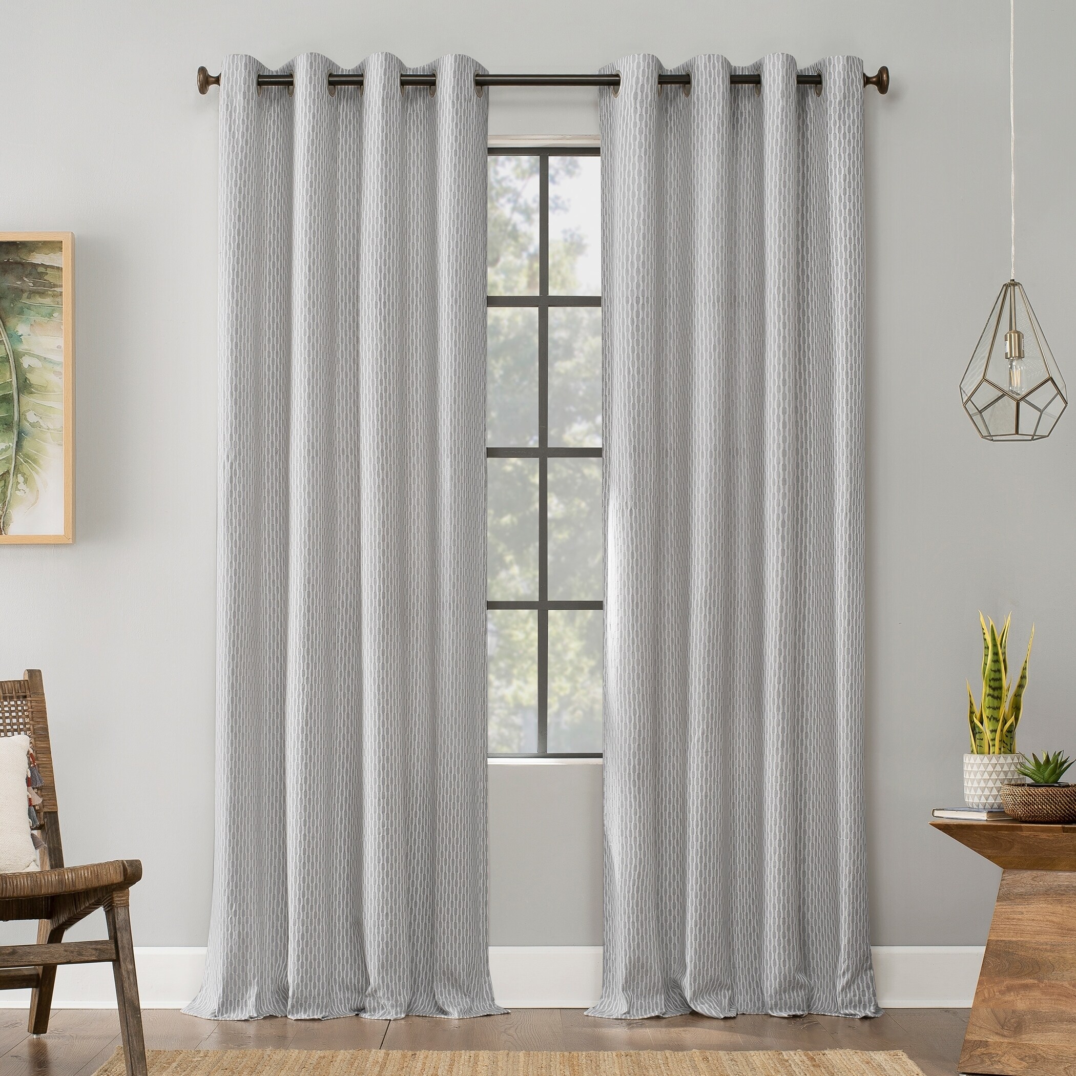 Shop Archaeo Art Deco Cotton Grommet Top Curtain Free Shipping