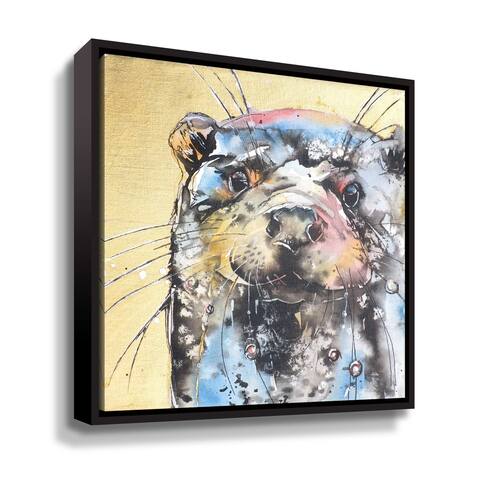 "Otter 24 Rainbow Otter" Gallery Wrapped Floater-framed Canvas