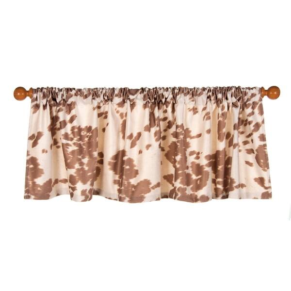 slide 2 of 4, Glenna Jean Cow Animal Curtain Valance for Kids Tan and White - N/A