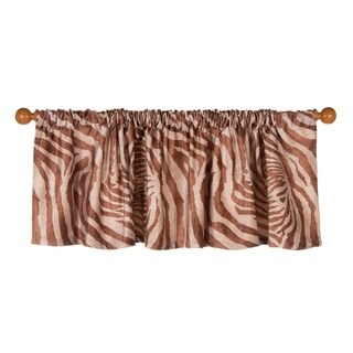 Glenna Jean Zebra Animal Curtain Valance for Kids   Brown and White - N/A