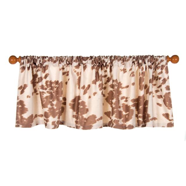 Cow Animal Curtain Valance for Kids Brown and White