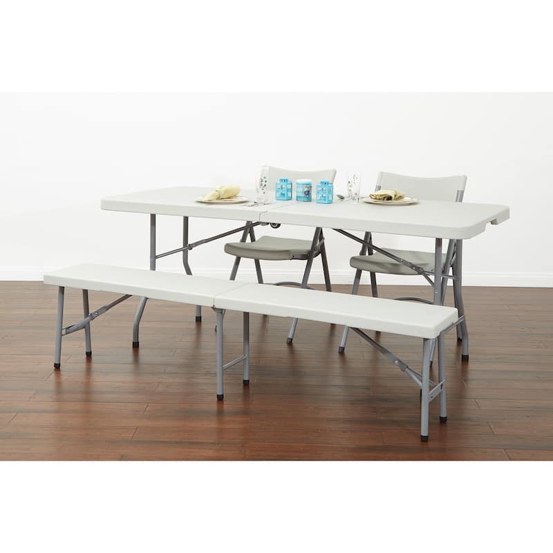 Office Star Lightweight Folding Plastic Chair (Set of 4)