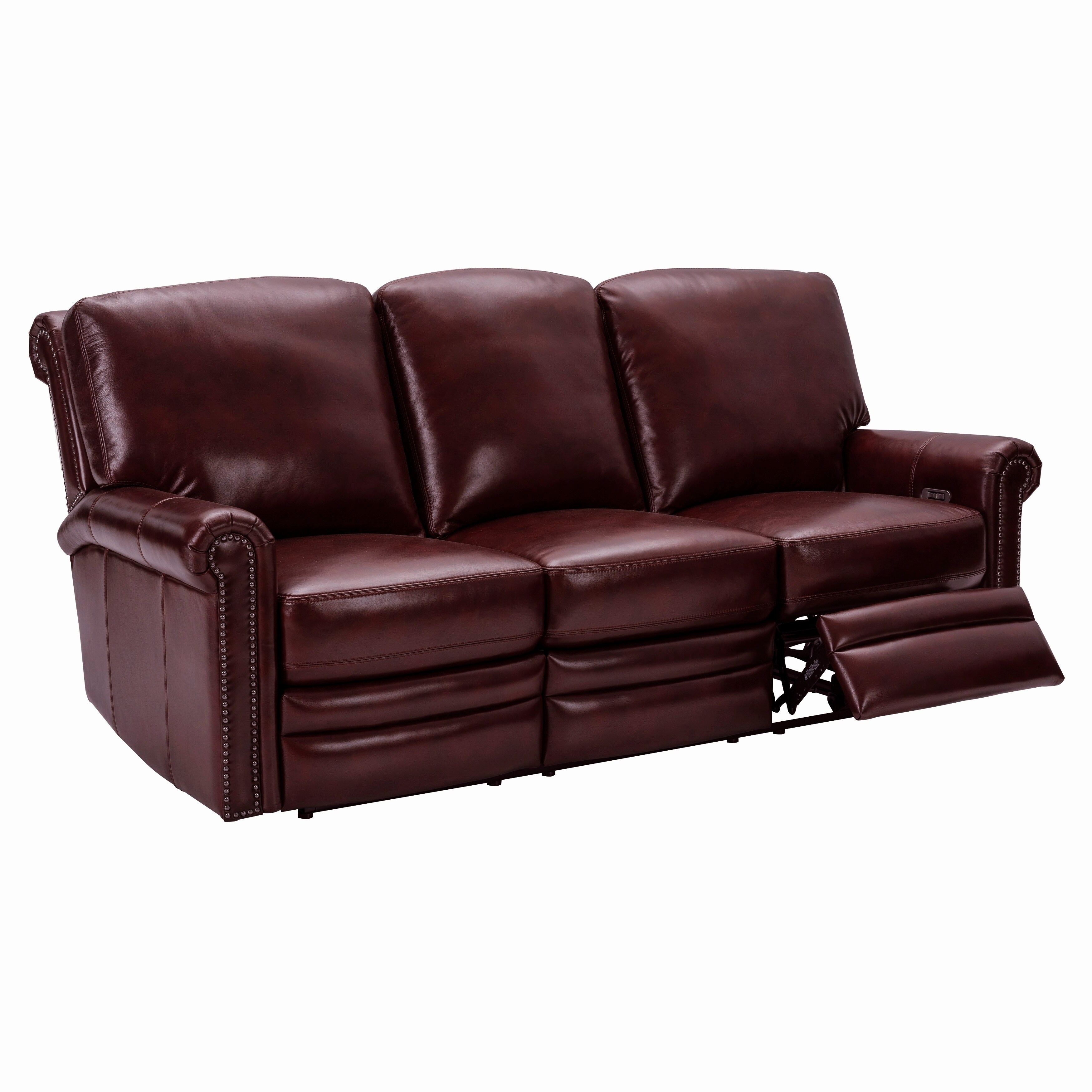 Ventoso red discount leather reclining sofa