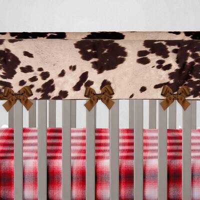 Glenna Jean Baby Crib Convertible Short Rail Guard Protector(Set of 2) Brown and White Cow