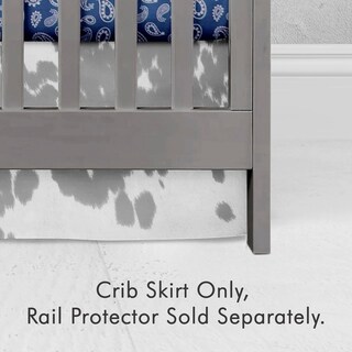 Glenna Jean Crib Skirt, Nursery Crib Bedding Skirt Cow Grey & White - N/A