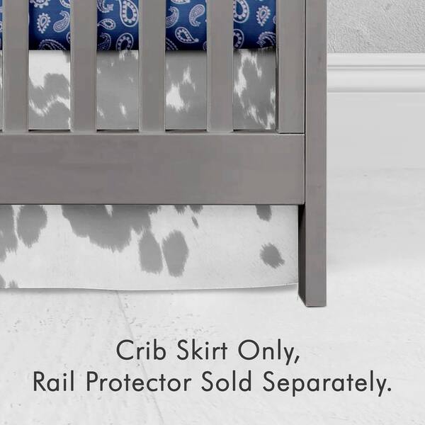 slide 2 of 4, Glenna Jean Crib Skirt, Nursery Crib Bedding Skirt Cow Grey & White - N/A