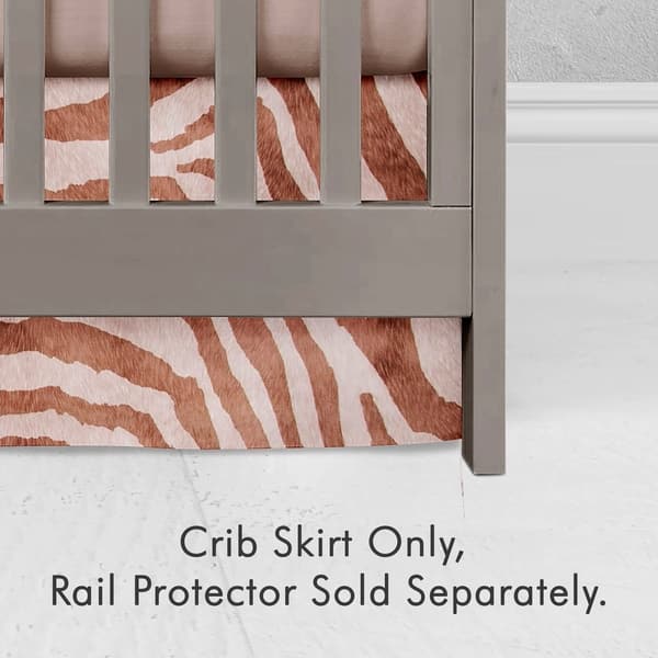 slide 2 of 4, Glenna Jean Crib Skirt, Nursery Crib Bedding Skirt Zebra Brown & White - N/A