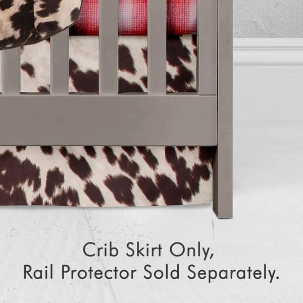 slide 2 of 4, Glenna Jean Crib Skirt, Nursery Crib Bedding Skirt Cow Brown & White - N/A