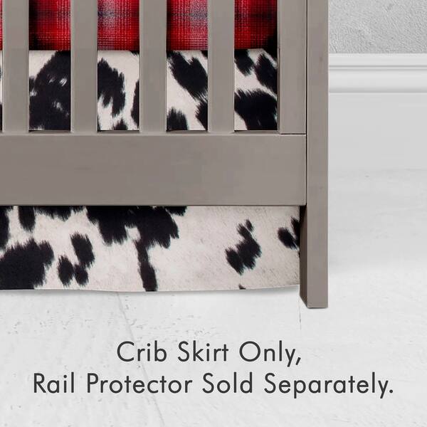 slide 2 of 4, Glenna Jean Crib Skirt, Nursery Crib Bedding Skirt Cow, Black and White - N/A