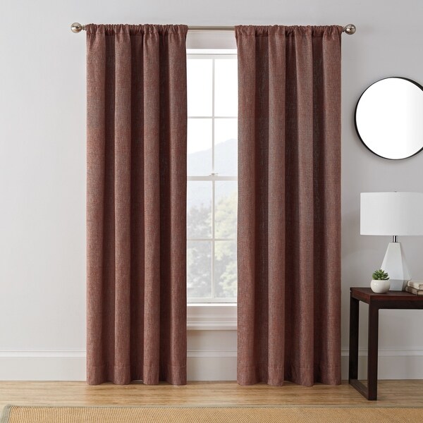 Brookstone Troy Window Curtain Panel 63 Inches in Grey As Is