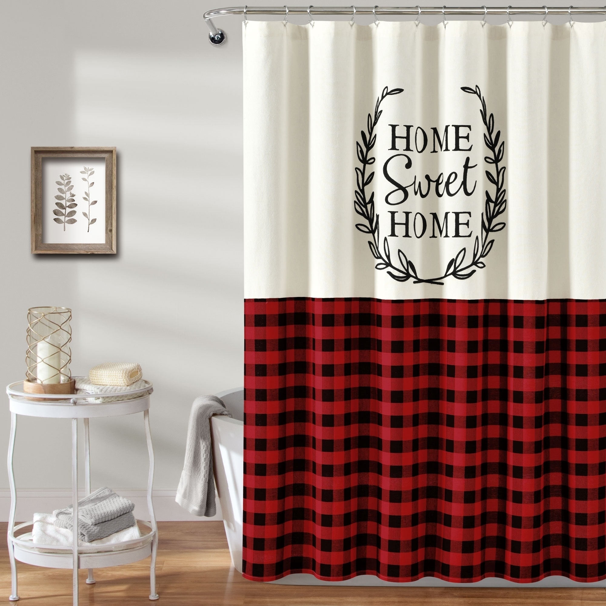 Trinity Buffalo Check Plaid Cotton Blend Kitchen Curtains