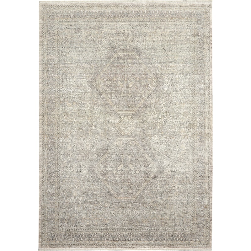 Nourison Starry Nights Bordered Area Rug - 8' x 10' - Cream Grey - Rectangle