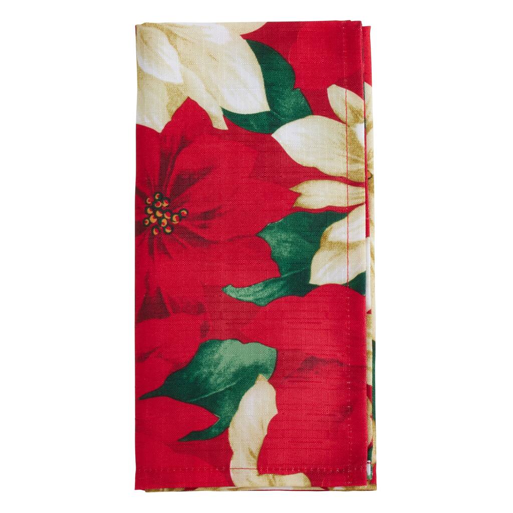Poinsettia Cloth Dinner Napkins (Set of 12)