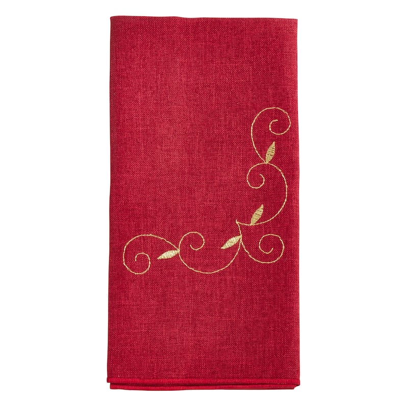 Holiday Napkins With Embroidered Design (Set of 4)