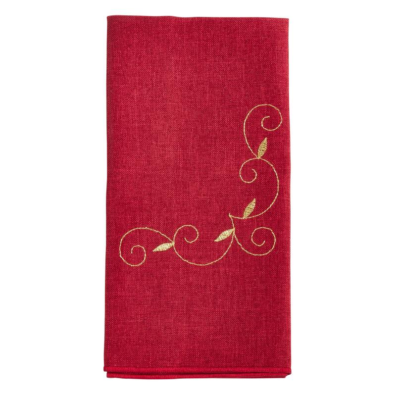 Holiday Napkins With Embroidered Design (Set of 4)