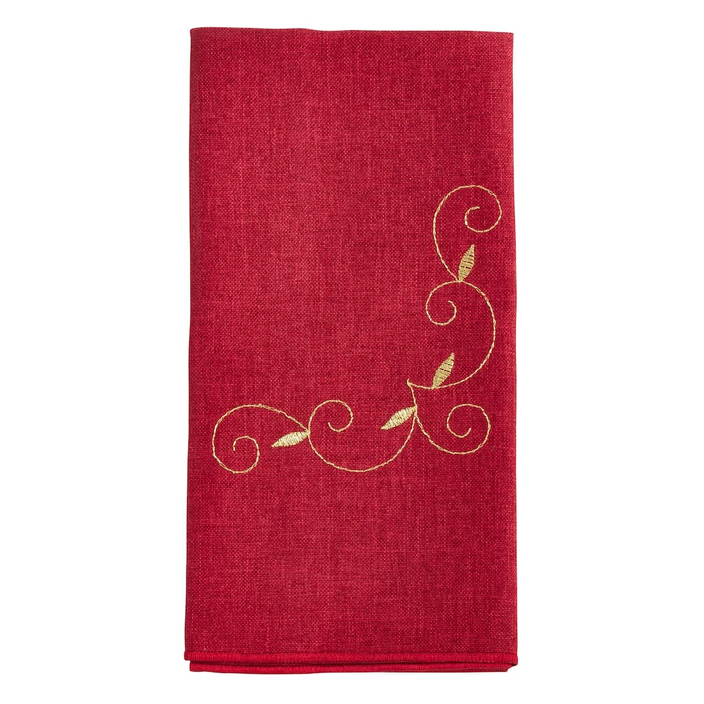 Holiday Napkins With Embroidered Design (Set of 4)