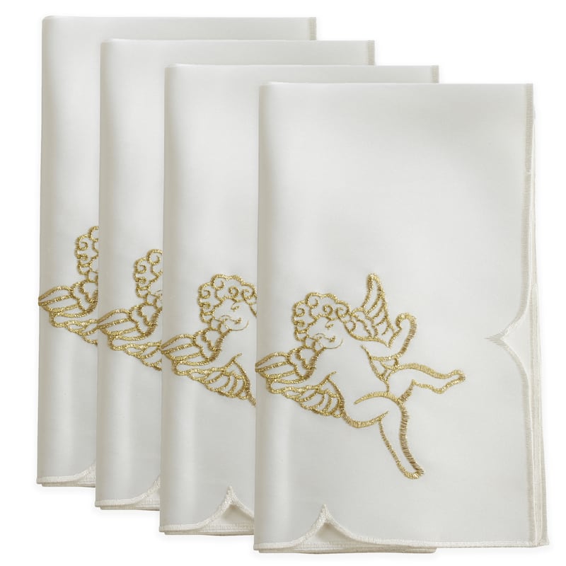 Embroidered Napkin With Cupid Design (Set of 4)