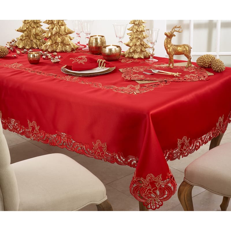 Embroidered Napkin With Cupid Design (Set of 4)