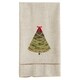 preview thumbnail 1 of 0, Ribbon Christmas Tree Design Embroidered and Hemstitched Guest Towels (Set of 4)