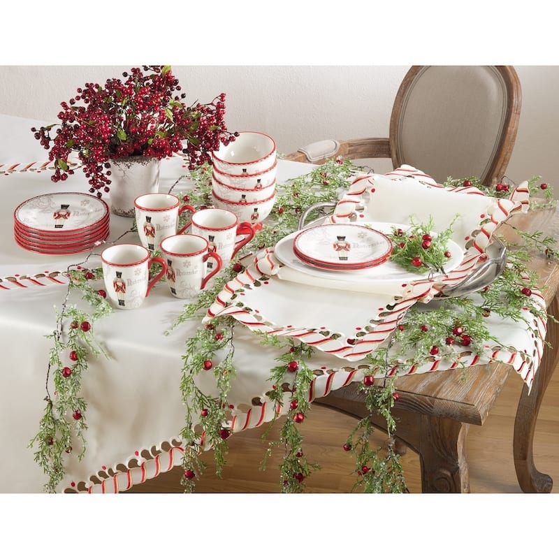 Candy Cane Design Christmas Holiday Placemats (Set of 4)